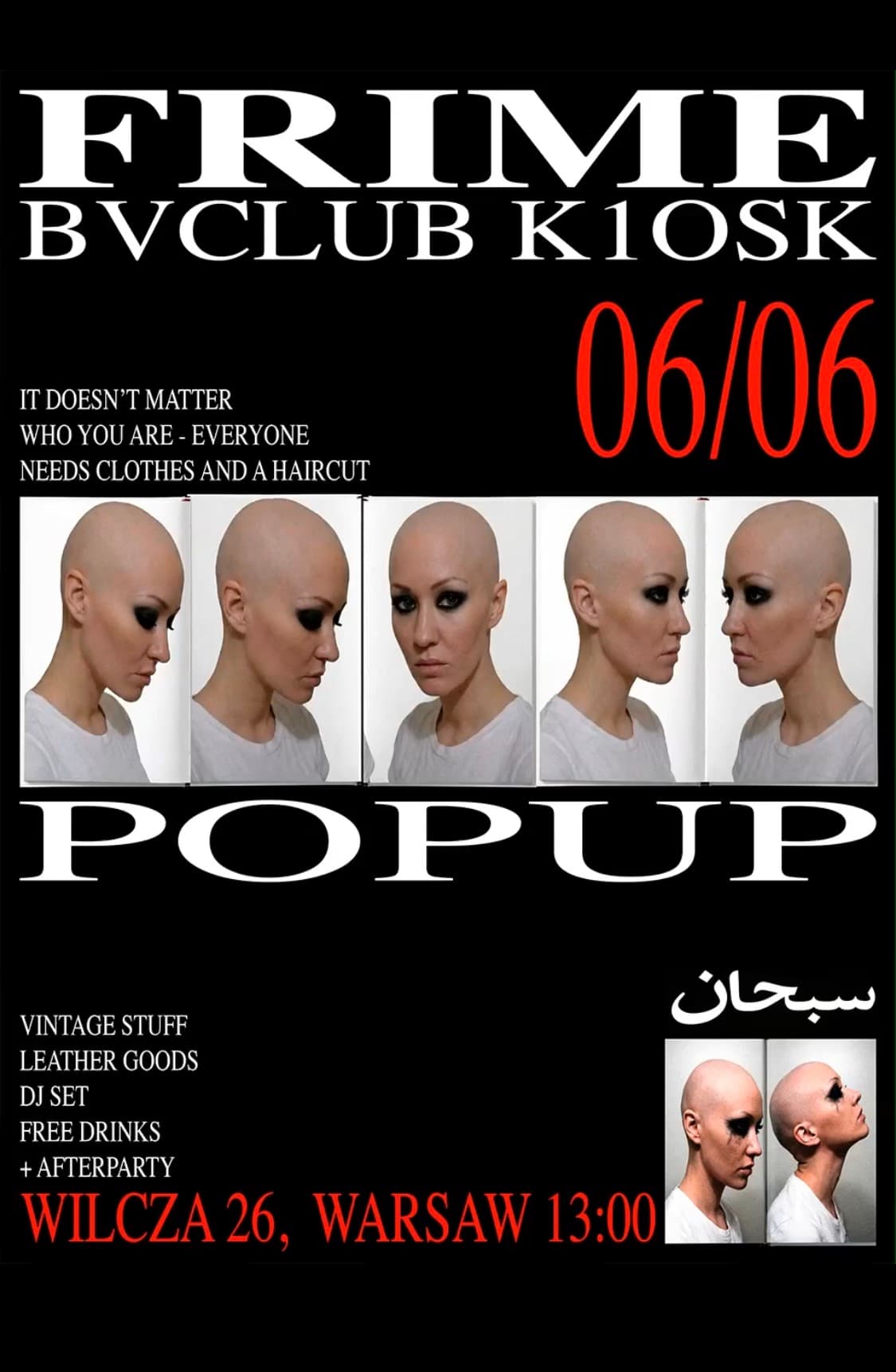 FRIME × BVCLUB × KIOSK Pop-up 06/06 — plakat